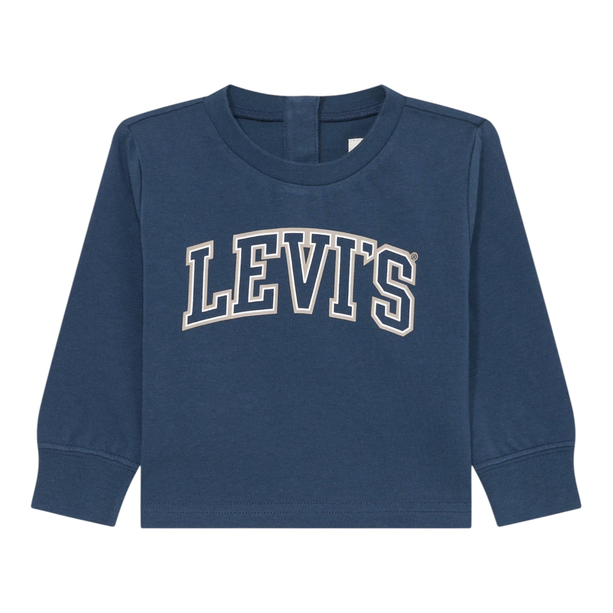 Levi'S Shirt Girocollo tinta unita con Logo Blu per Neonato 6EP410X BLU LEVI'S 