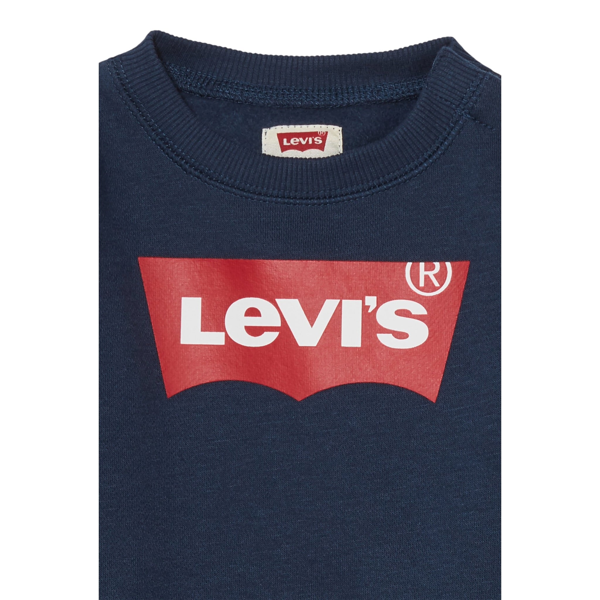 Levi'S Felpa Chiusa Girocollo tinta unita con Logo Blu per Bambino 8E9079X BLU LEVI'S 