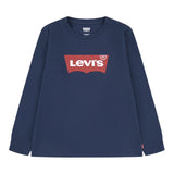 Levi'S Shirt Girocollo tinta unita con Logo Blu per Bambino 9E8646 BLU LEVI'S 