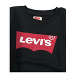 Levi'S Felpa Chiusa Girocollo tinta unita con Logo Nero per Bambino 9E9079 NERO LEVI'S 