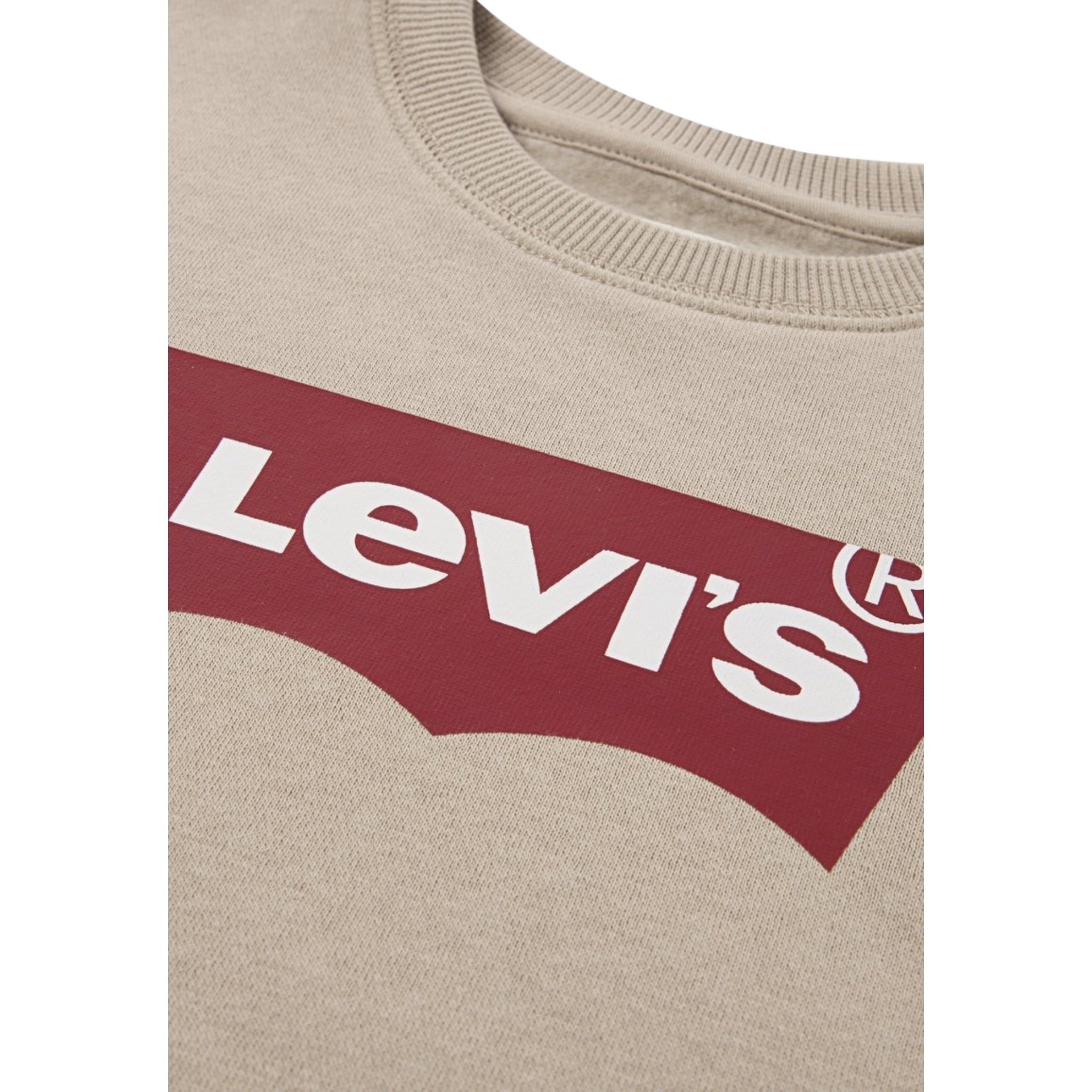 Levi'S Felpa Chiusa Girocollo tinta unita con Logo Beige per Bambino 9E9079X BEIGE LEVI'S 