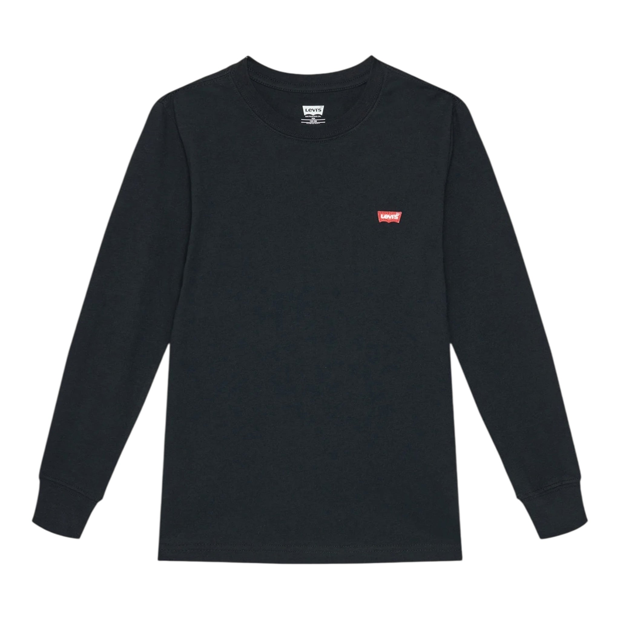 Levi'S Shirt Girocollo tinta unita con Logo Nero per Bambino 9EC706 NERO LEVI'S 
