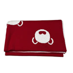 Little Bear Coperta Tint Unita con Ricami Rosso per Neonato 5100 ROSSO LITTLE BEAR 
