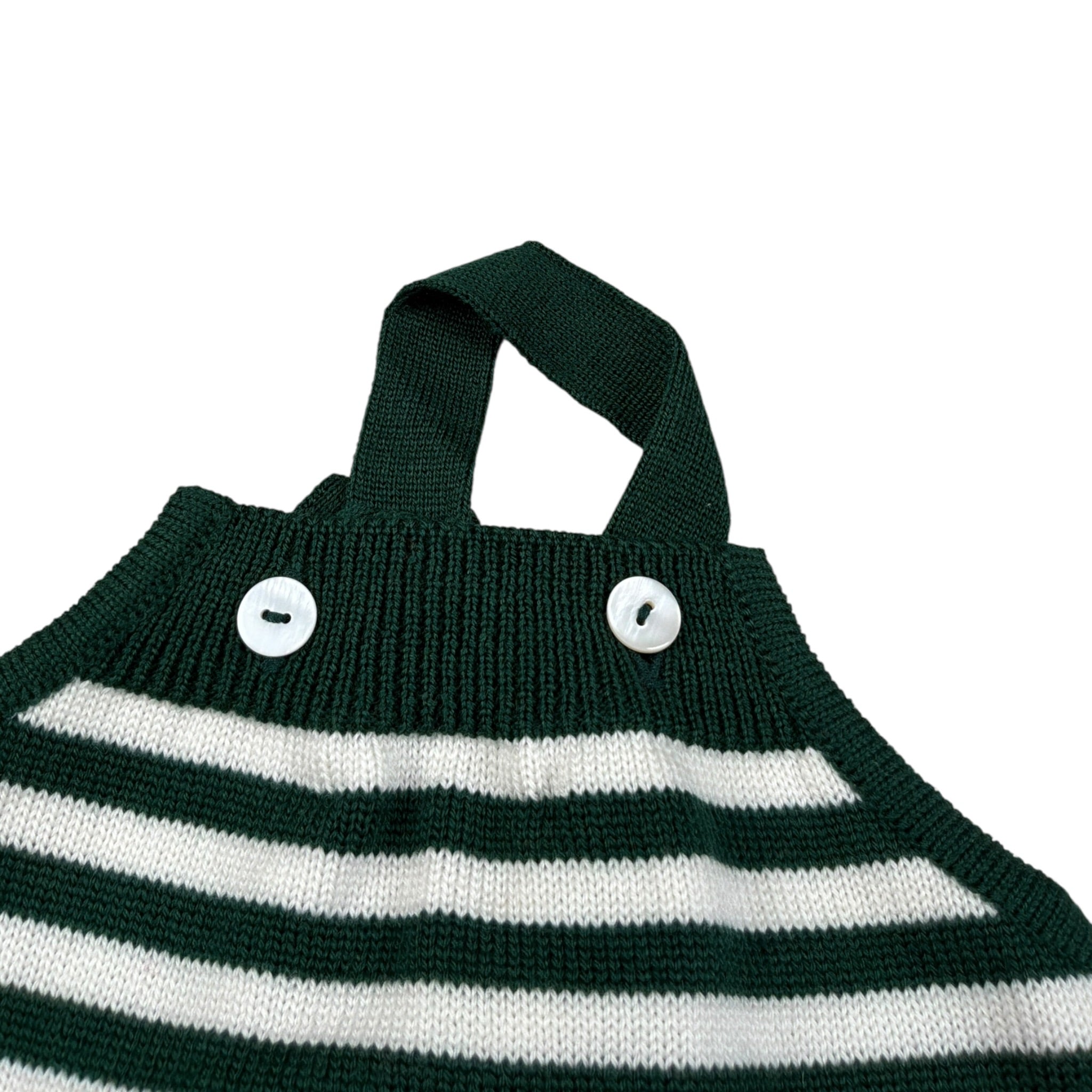 Little Bear Tutina Modello Salopette Fantasia A Righe Bianco/Verde per Neonato 9128 BIANCO/VERDE LITTLE BEAR 