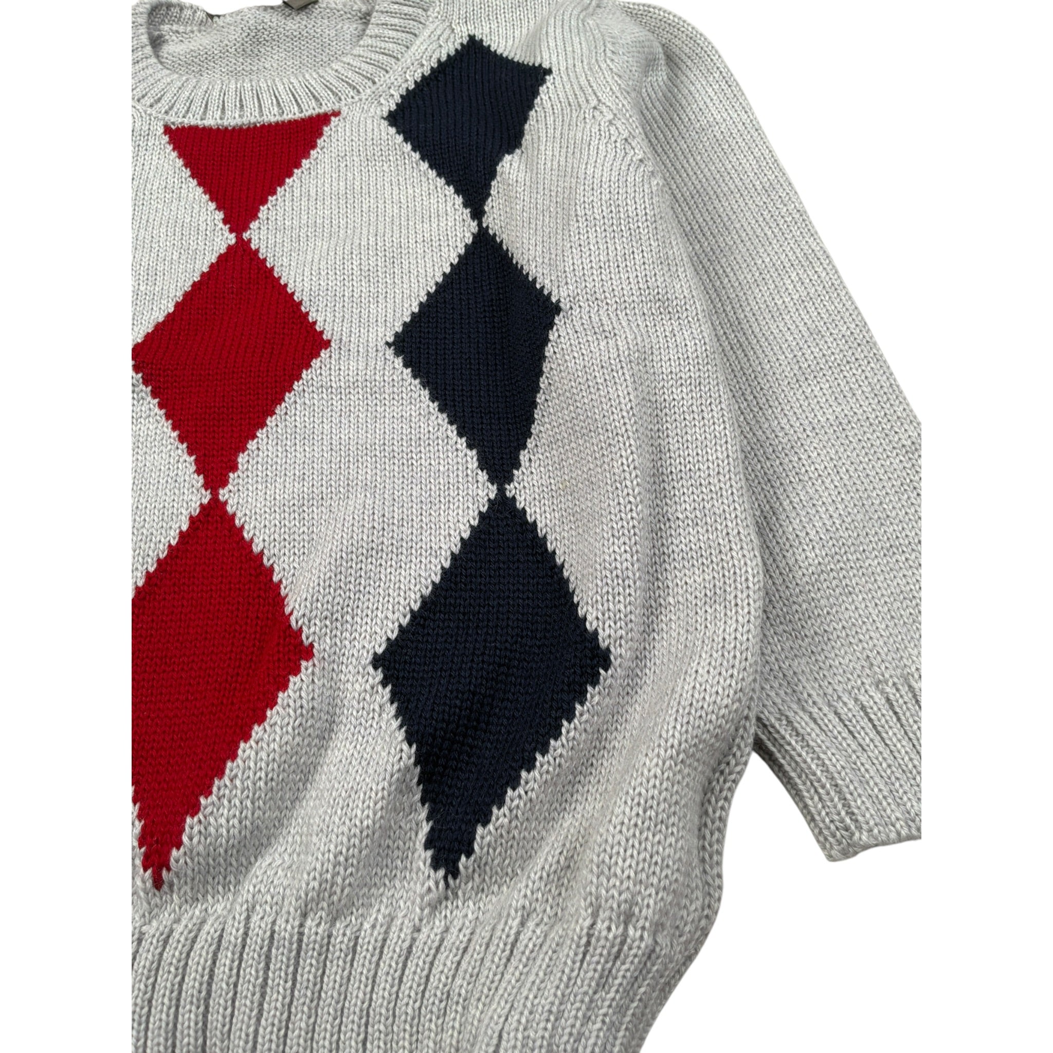 Little Bear Maglia Girocolo tinta unita con Rombi Grigio per Neonato 9305 GRIGIO LITTLE BEAR 