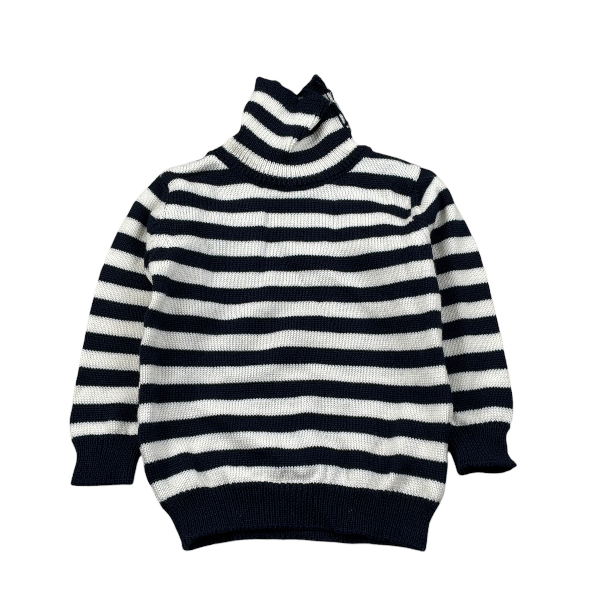 Little Bear Maglia Fantasia A Righe Collo Alto Bianco/Blu per Neonato 9313 BIANCO/BLU LITTLE BEAR 