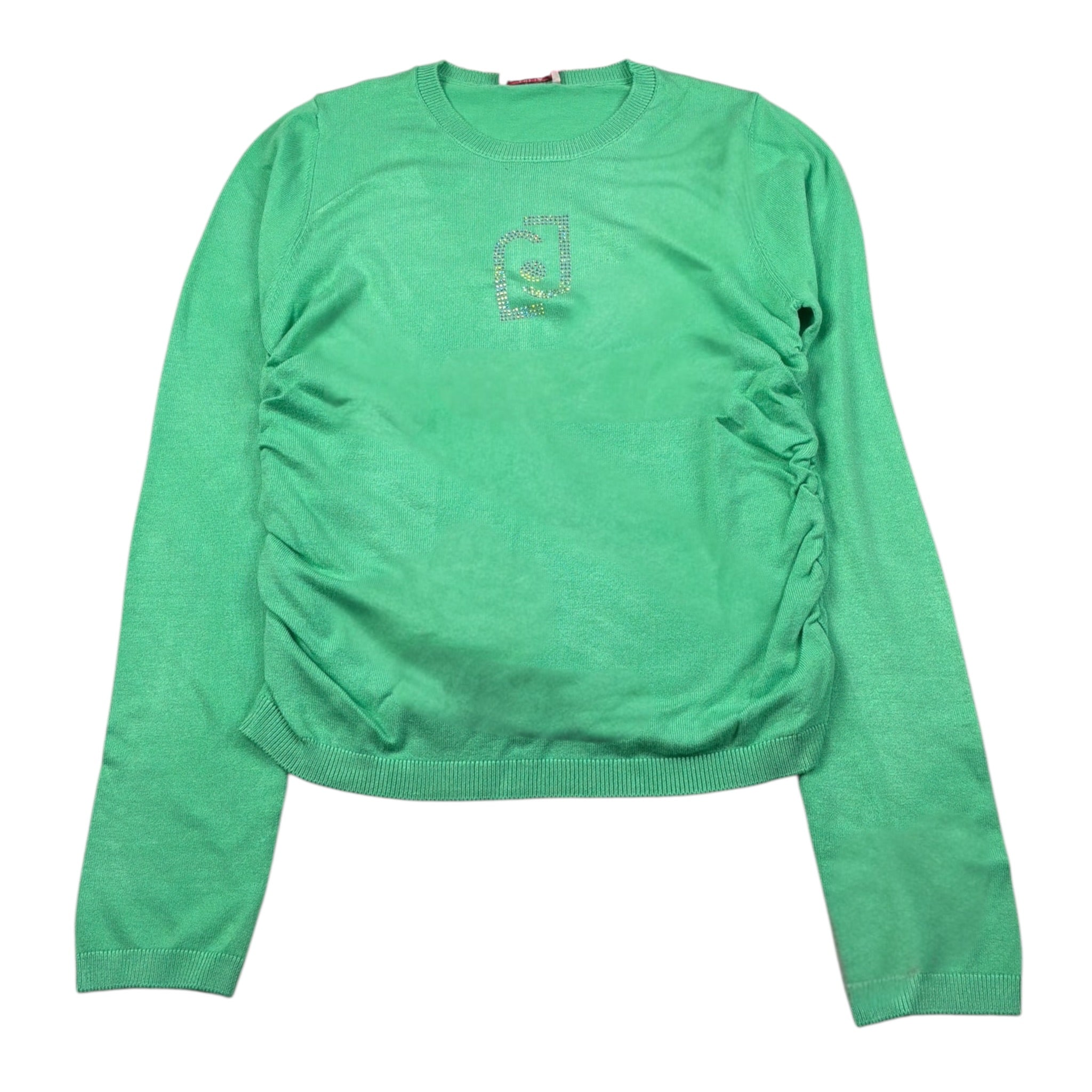 Liu Jo Maglia Girocollo tinta unita con Logo Verde per Bambina GA4200 VERDE LIU JO 