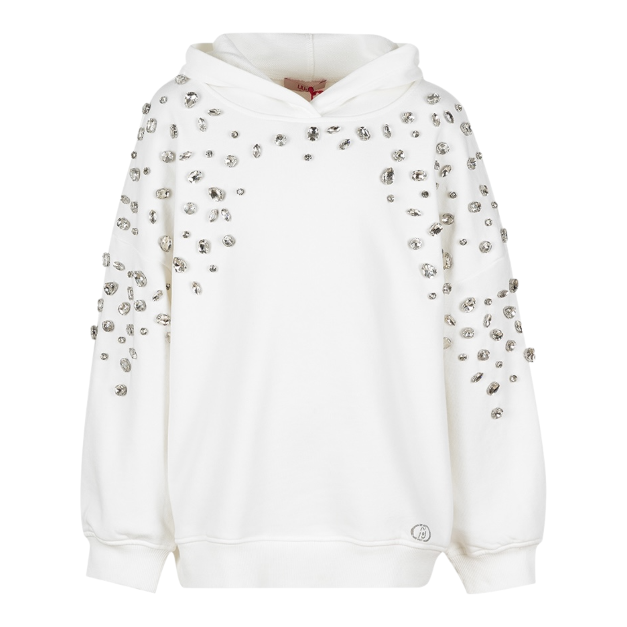 Liu Jo Felpa Xhiusa con Cappuccio tinta unita con Applicazioni Bianco per Bambina GA5153 BIANCO LIU JO 