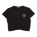 Liu Jo T-Shirt tinta unita con Stampa Nero per Bambina GA5158 NERO LIU JO 