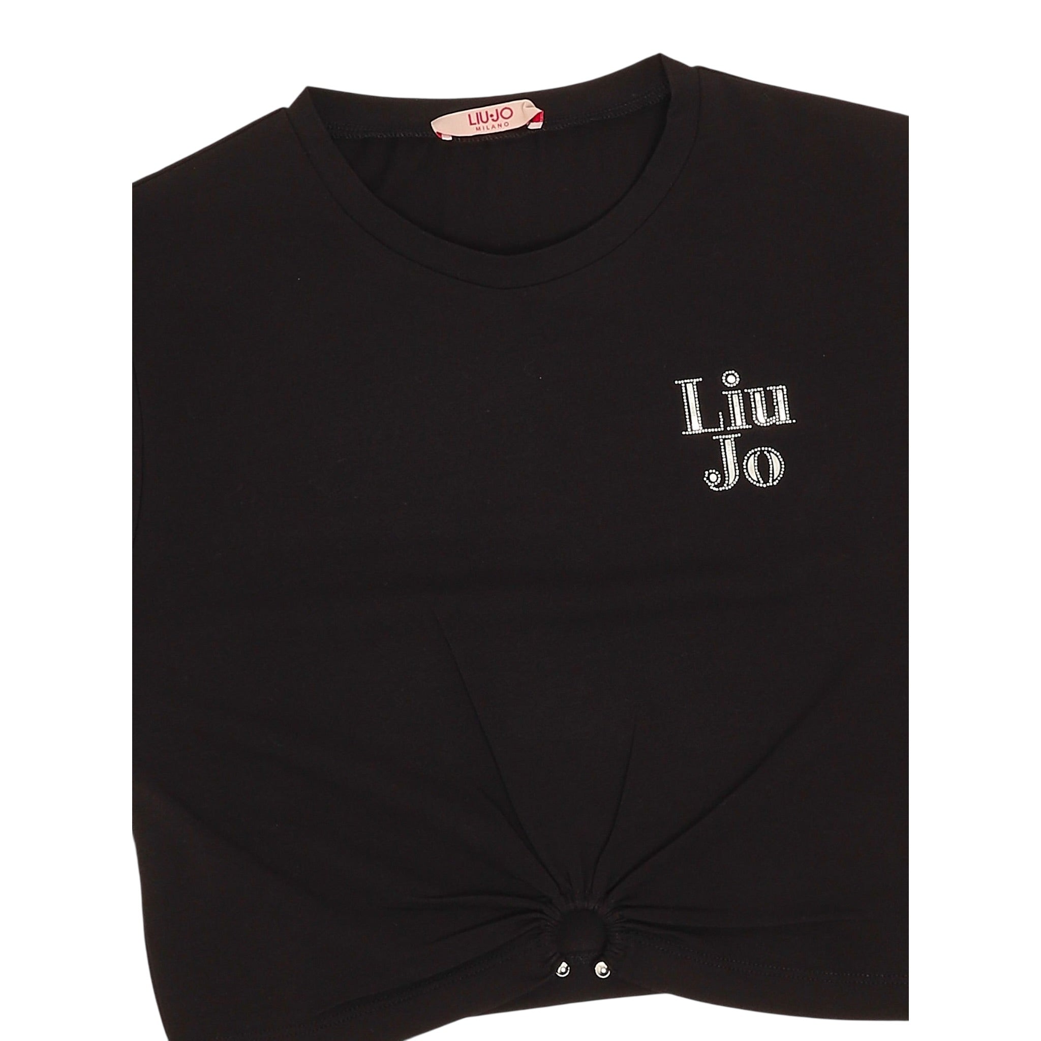 Liu Jo T-Shirt tinta unita con Stampa Nero per Bambina GA5158 NERO LIU JO 