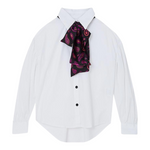Liu Jo Camicia Manical Unga tinta unita con Foulard Bianco per Bambina GF3028 BIANCO LIU JO 