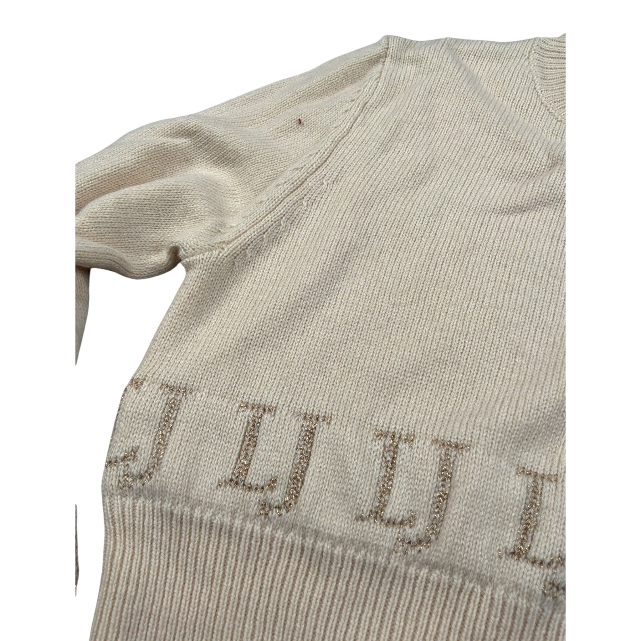 Liu Jo Maglia Girocollo tinta unita con Logo Panna per Bambina GF3098 PANNA LIU JO 