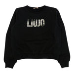 Liu Jo Felpa Xhiusa Girocollo Tinta Unit con Logo Nero per Bambina GF4025 NERO LIU JO 