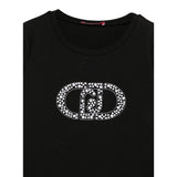 Liu Jo Shirt Girocollo tinta unita con Stampa Nero per Bambina GF5008J00 NERO LIU JO 