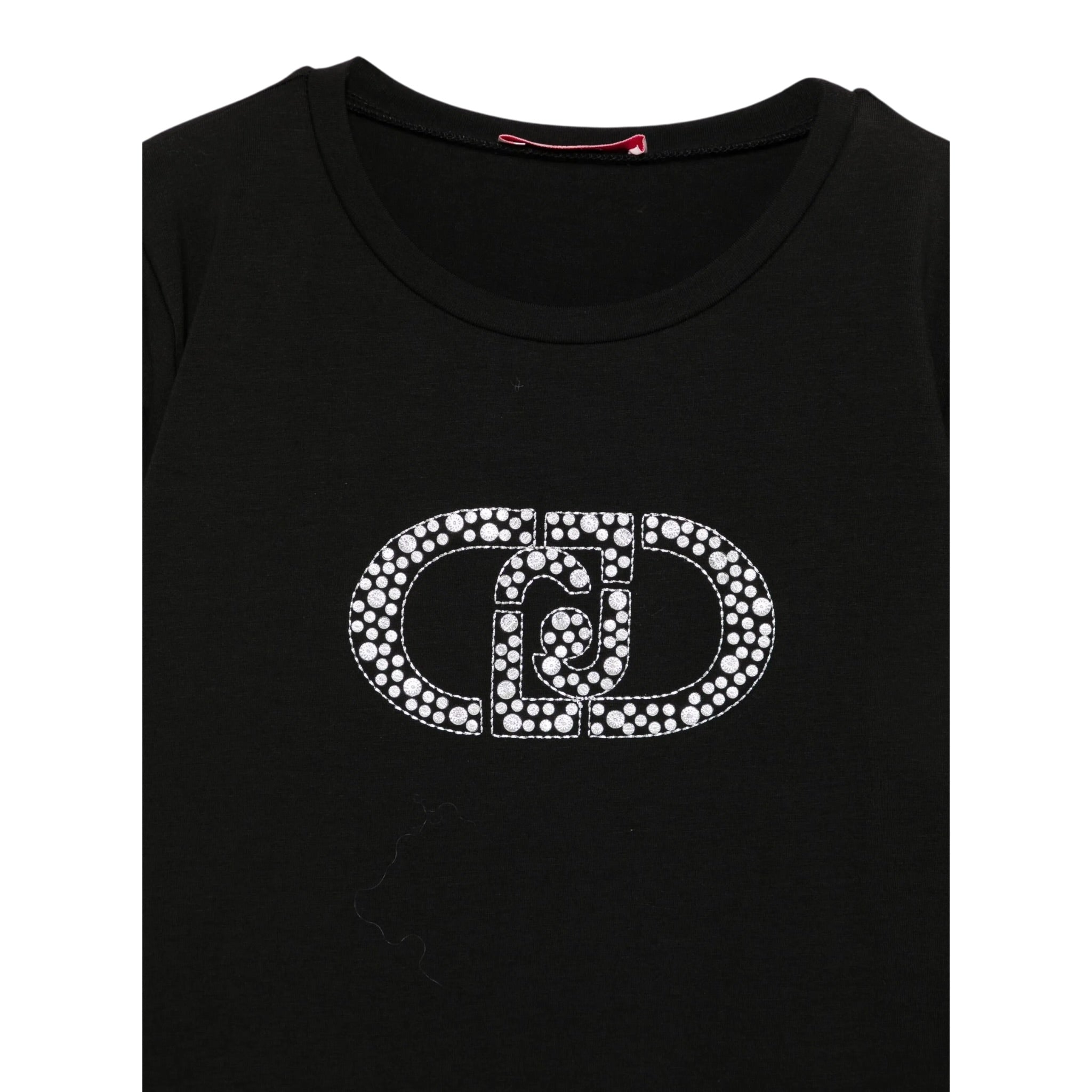 Liu Jo Shirt Girocollo tinta unita con Stampa Nero per Bambina GF5008J00 NERO LIU JO 