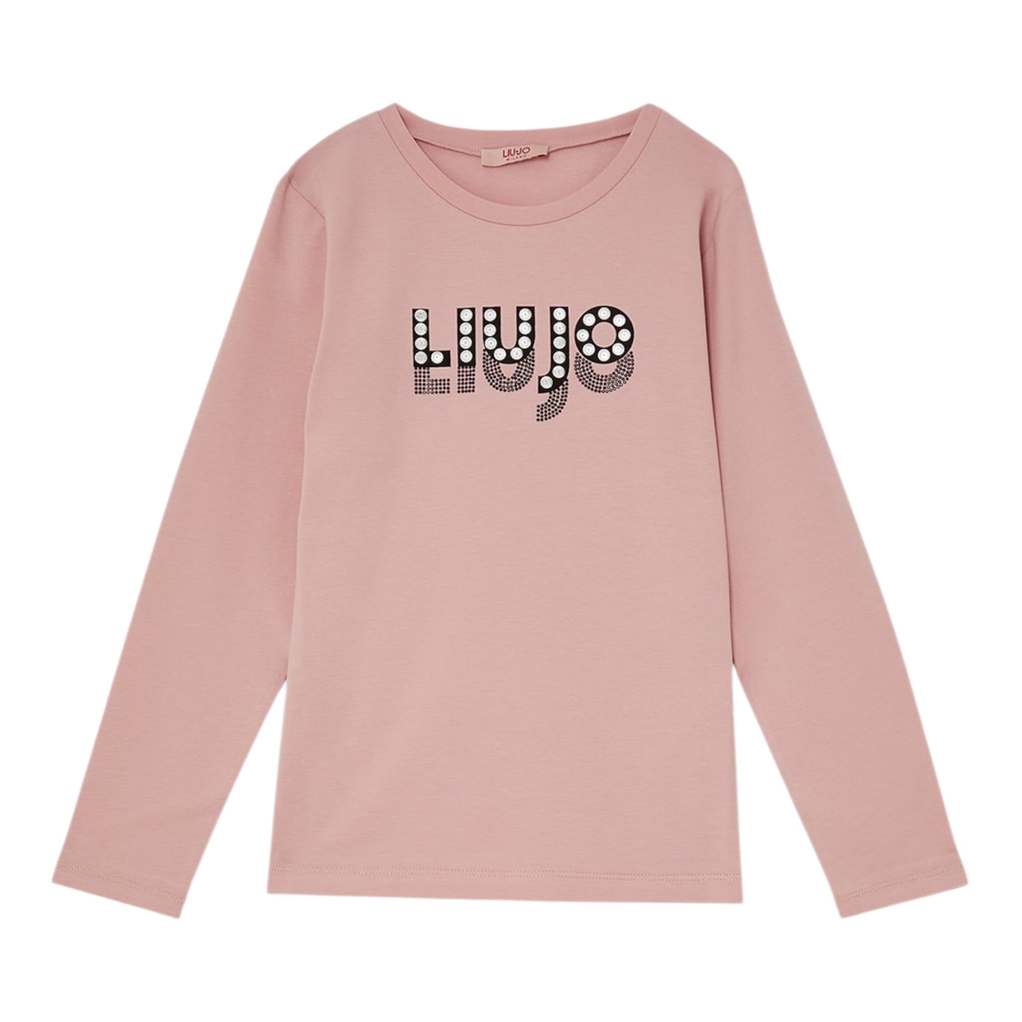 Liu Jo Shirt Girocollo tinta unita con Stampa Rosa per Bambina GF5008XX ROSA LIU JO 