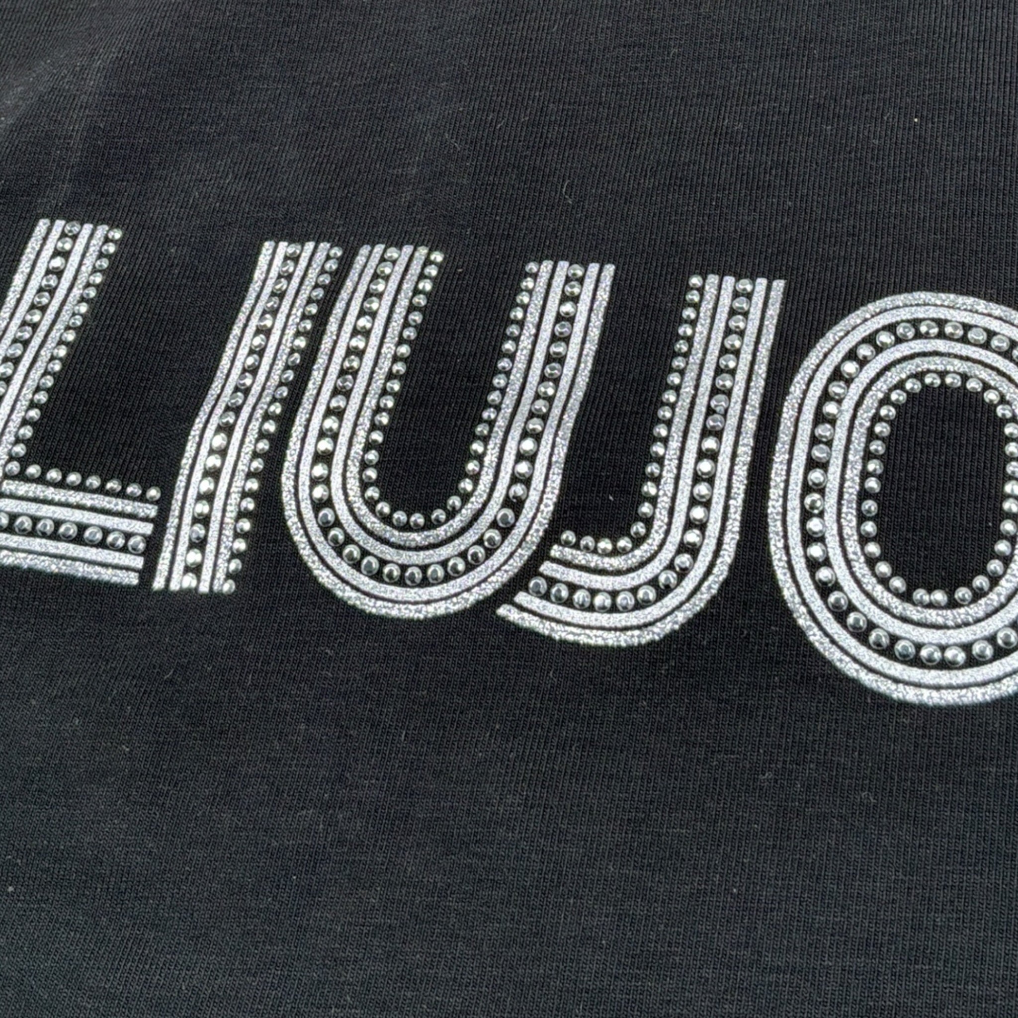 Liu Jo Shirt Girocollo tinta unita con Brillantini Nero per Bambina GF5011X NERO LIU JO 