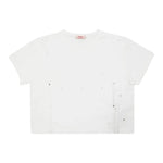 Liu Jo T-Shirt Girocollo tinta unita con Applicazioni Bianco per Bambina GF5012 BIANCO LIU JO 