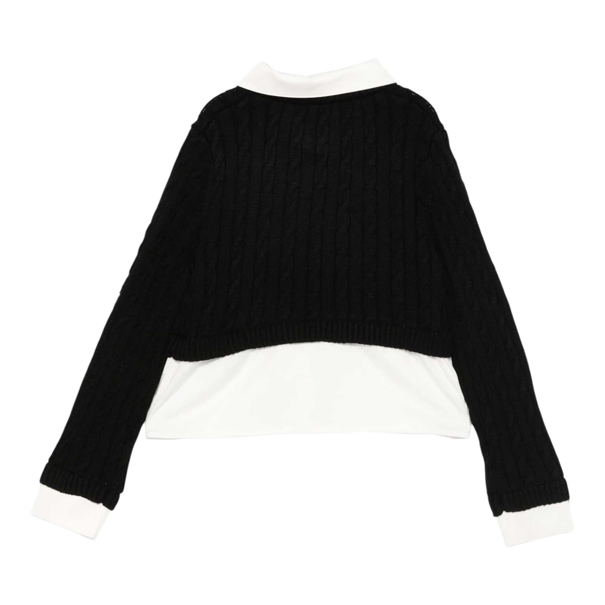 Liu Jo Maglia tinta unita con Finta Camicia Nero per Bambina GF5061XX NERO LIU JO 