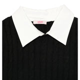 Liu Jo Maglia tinta unita con Finta Camicia Nero per Bambina GF5061XX NERO LIU JO 
