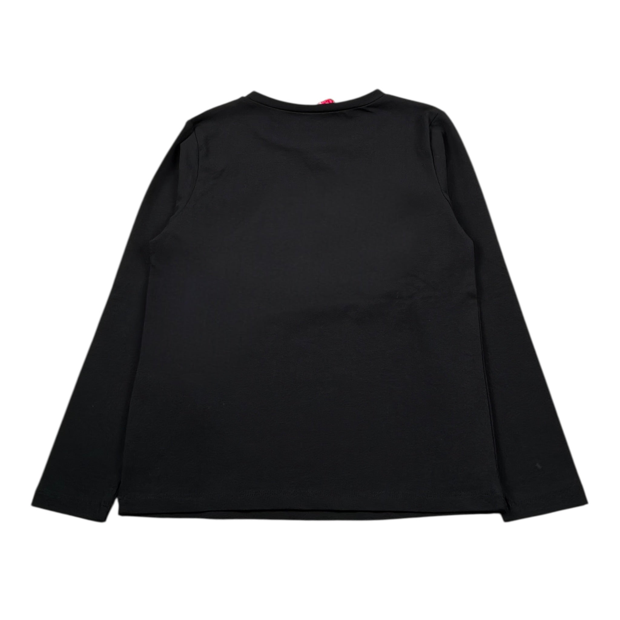 Liu Jo Shirt Girocollo tinta unita con Brillantini Nero per Bambina GF5080 NERO LIU JO 