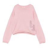 Liu Jo Maglia Girocollo tinta unita con Logo Rosa per Bambina GF5089XXX ROSA LIU JO 