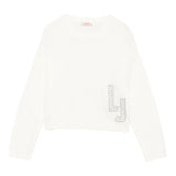 Liu Jo Maglia Girocollo tinta unita con Logo Panna per Bambina GF5089XXXXX PANNA LIU JO 