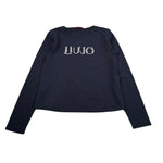 Liu Jo Shirt Girocollo tinta unita con Brillantini Blu per Bambina GF5108 BLU LIU JO 