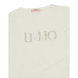 Liu Jo Shirt Girocollo tinta unita con Brillantini Bianco per Bambina GF5108XXX BIANCO LIU JO 