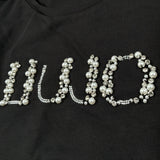 Liu Jo Shirt Girocollo tinta unita con Brillantini Nero per Bambina GF5108XXX NERO LIU JO 
