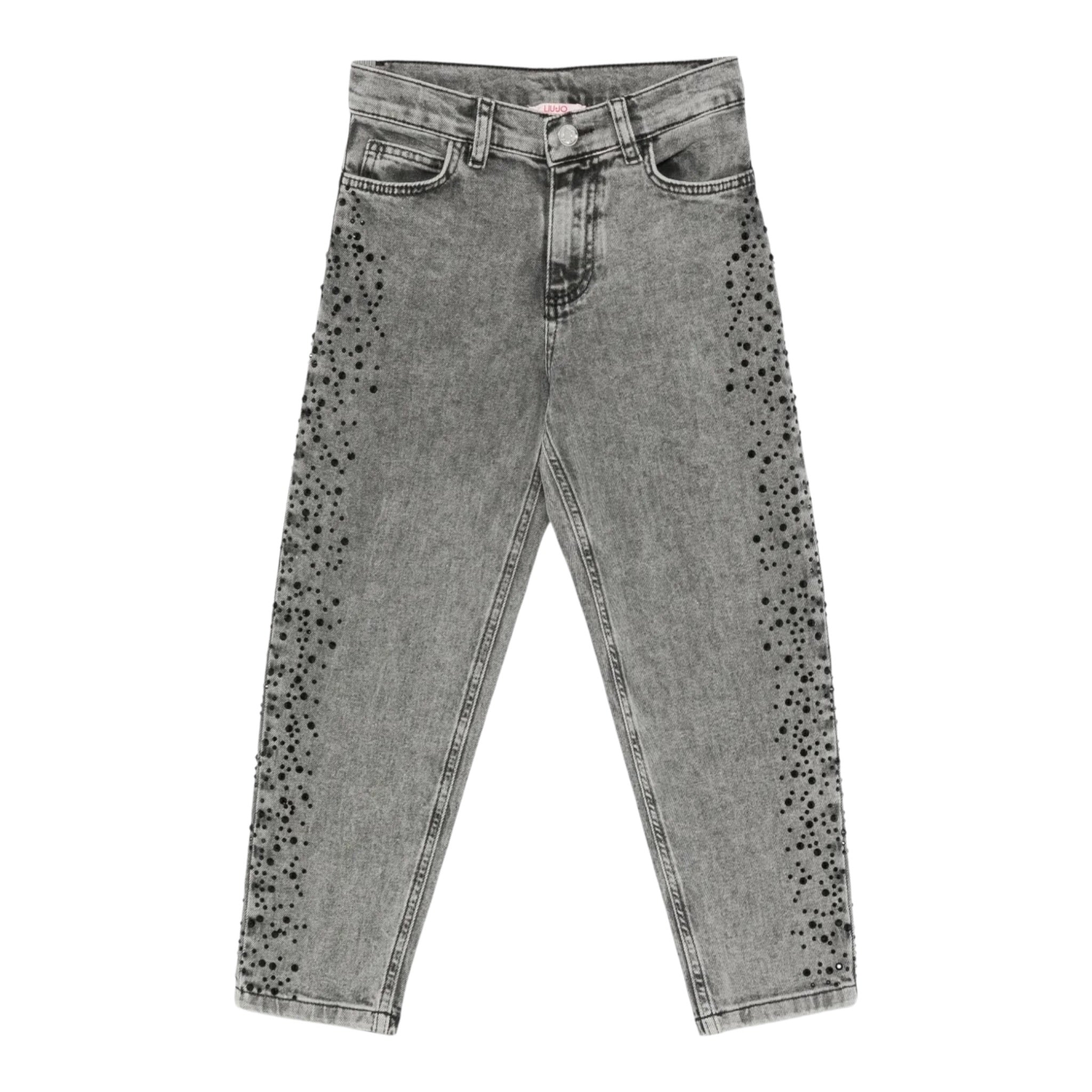 Liu Jo Jeans tinta unita con Brillantini Nero per Bambina GF5123 NERO LIU JO 