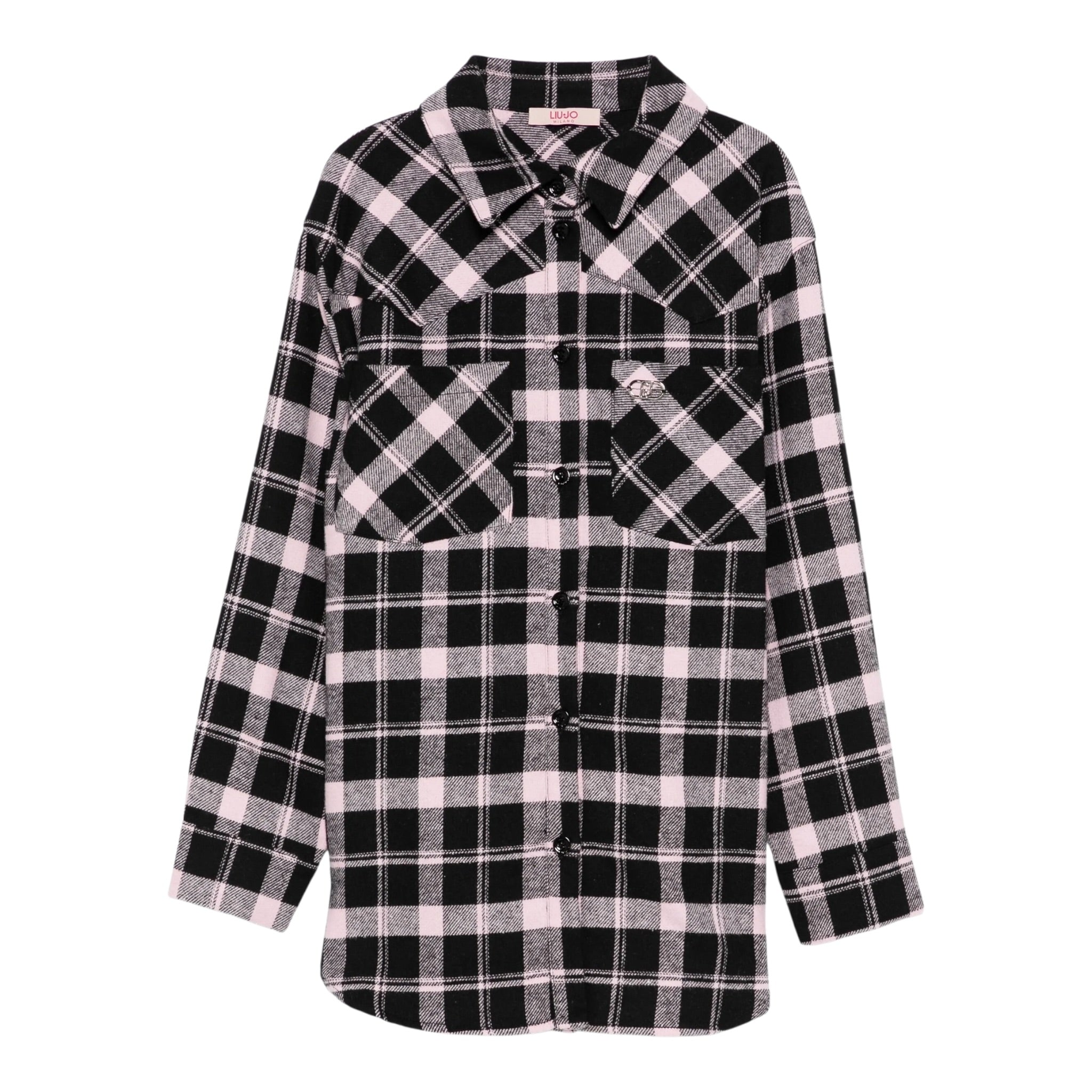 Liu Jo Camicia Manica Lunga Fantasia Quadri Nero per Bambina GF5137X NERO LIU JO 