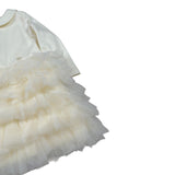 Liu Jo Abito tinta unita con Tulle Panna per Neonata HF4014 PANNA LIU JO 