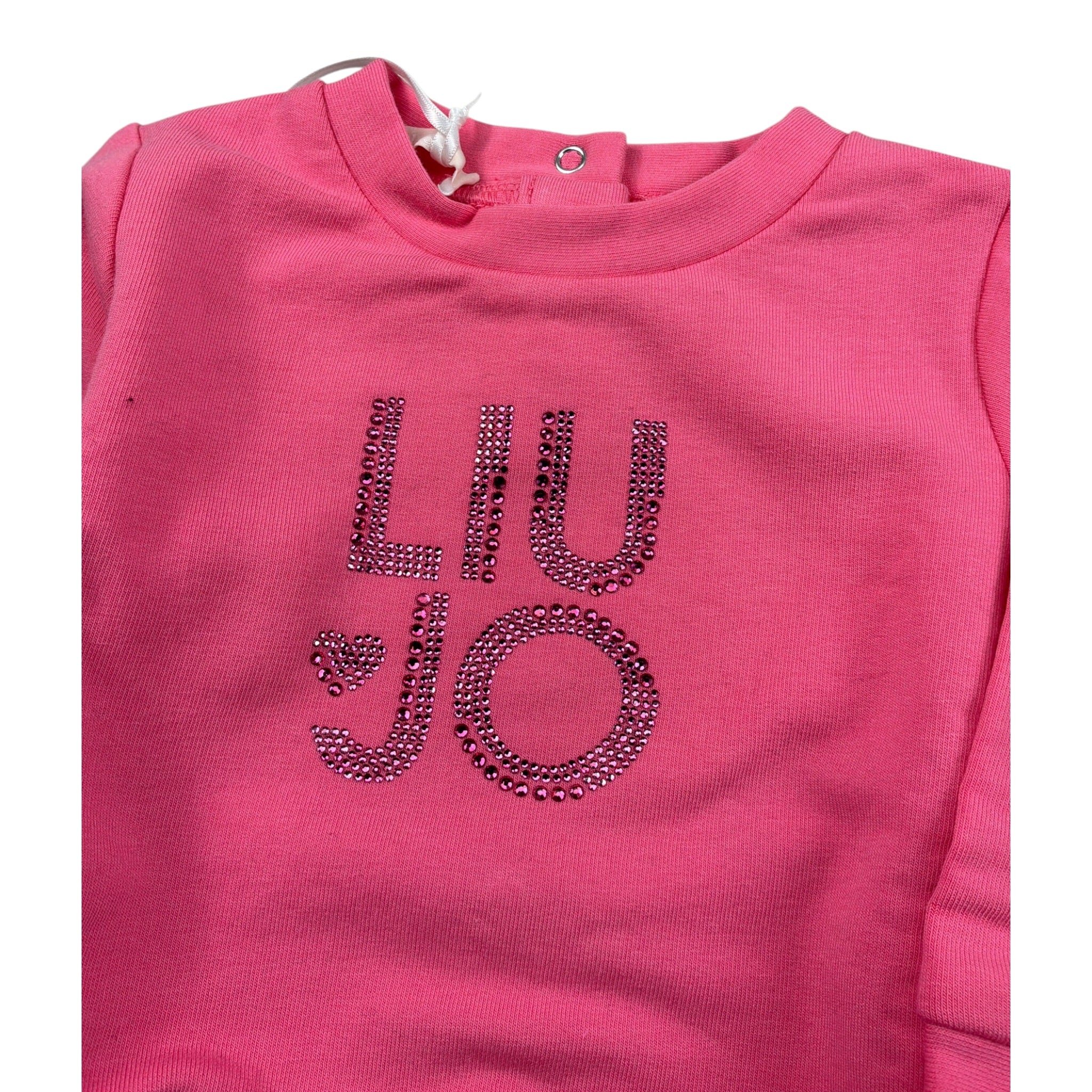 Liu Jo Felpa Chiusa Girocollo tinta unita Rosa per Neonata HF5018 ROSA LIU JO 