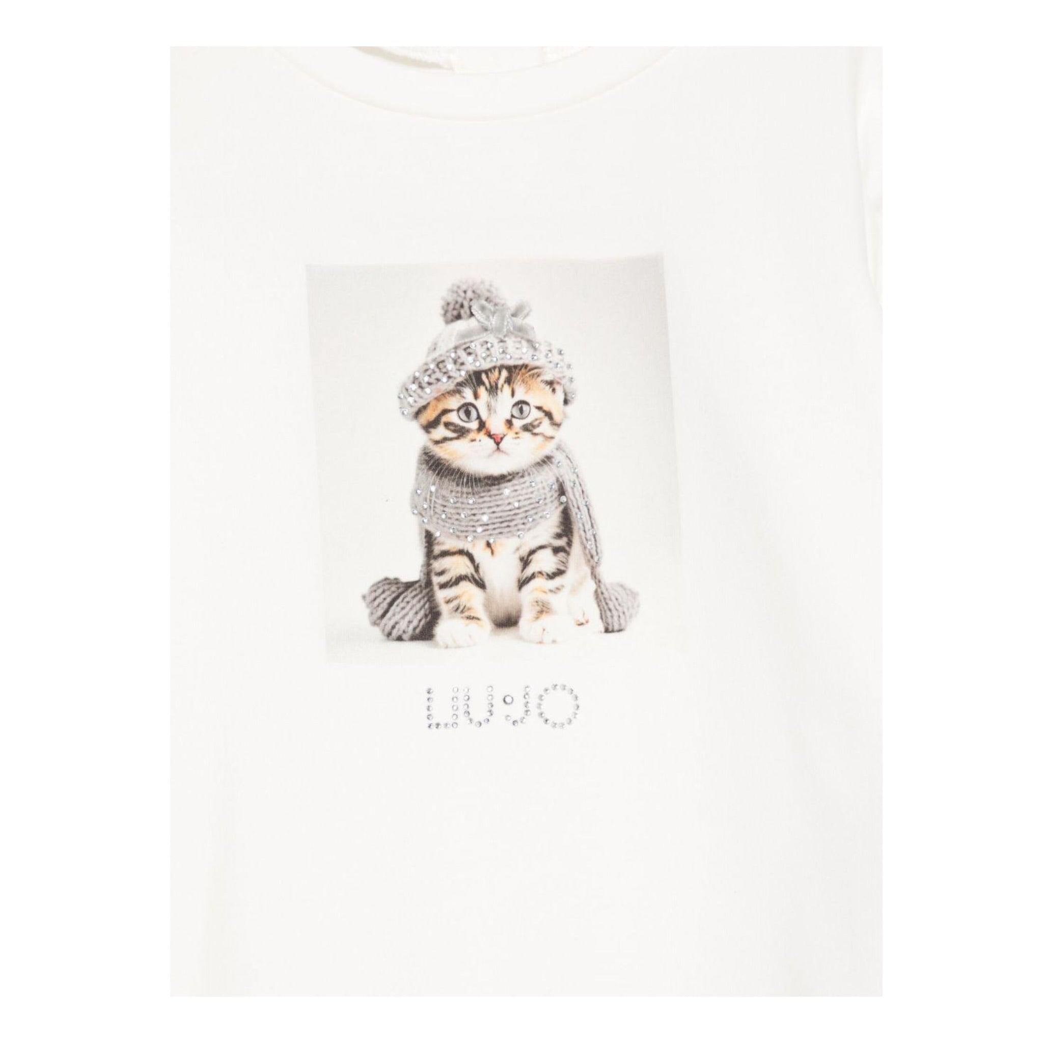 Liu Jo Shirt Girocollo tinta unita con Brillantini Panna per Neonata HF5026X PANNA LIU JO 