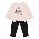 Liu Jo Completo 2Pz Felpa-Leggins Bicolore Rosa/Nero per Neonata HF5038XX ROSA/NERO LIU JO 
