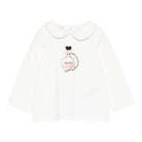 Liu Jo Shirt Girocollo tinta unita con Stampa Panna per Neonata HF5040J PANNA LIU JO 