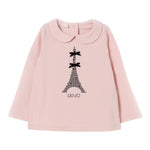 Liu Jo Shirt Girocollo tinta unita con Stampa Rosa per Neonata HF5040 ROSA LIU JO 