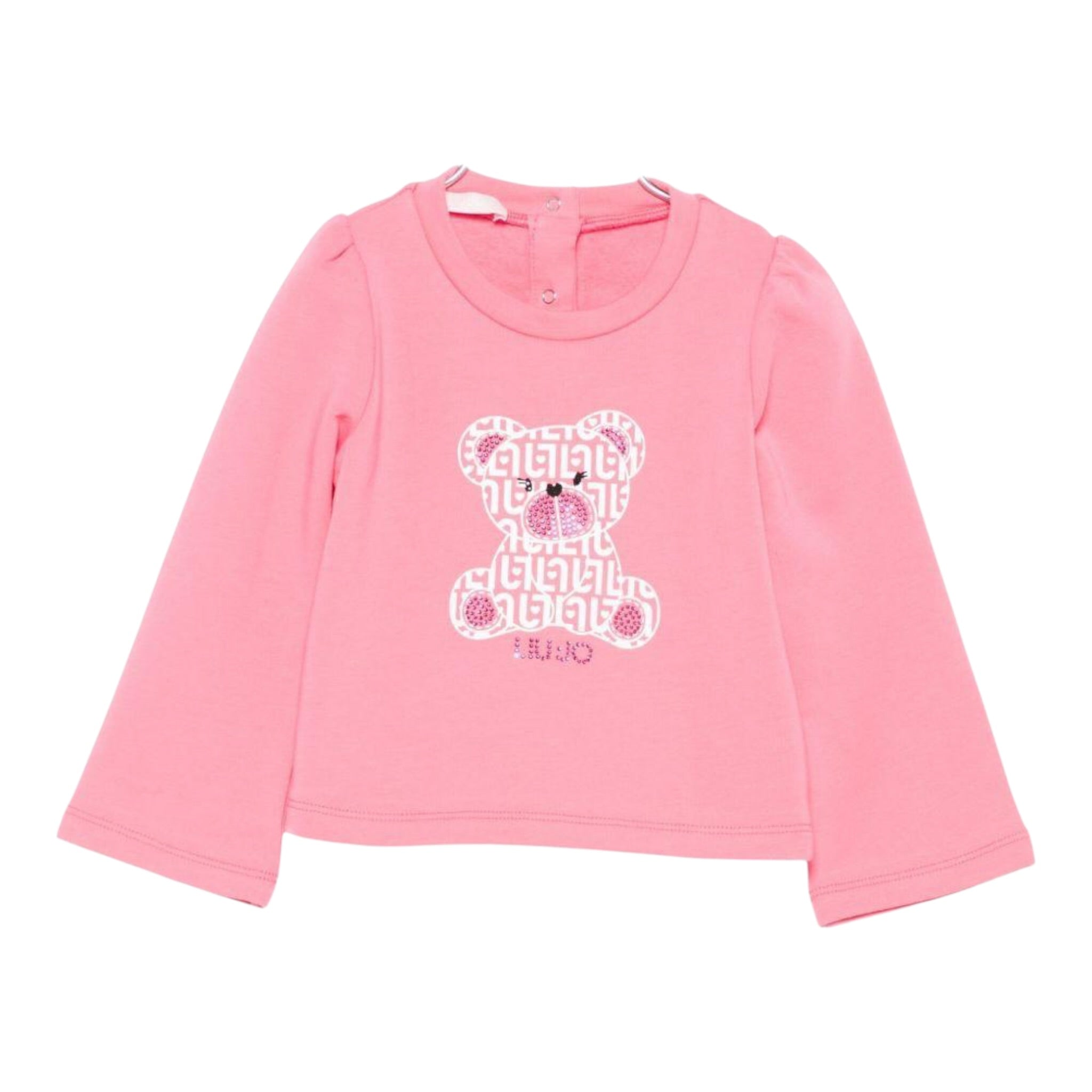 Liu Jo Felpa tinta unita con Stampa Rosa per Neonata HF5049X ROSA LIU JO 