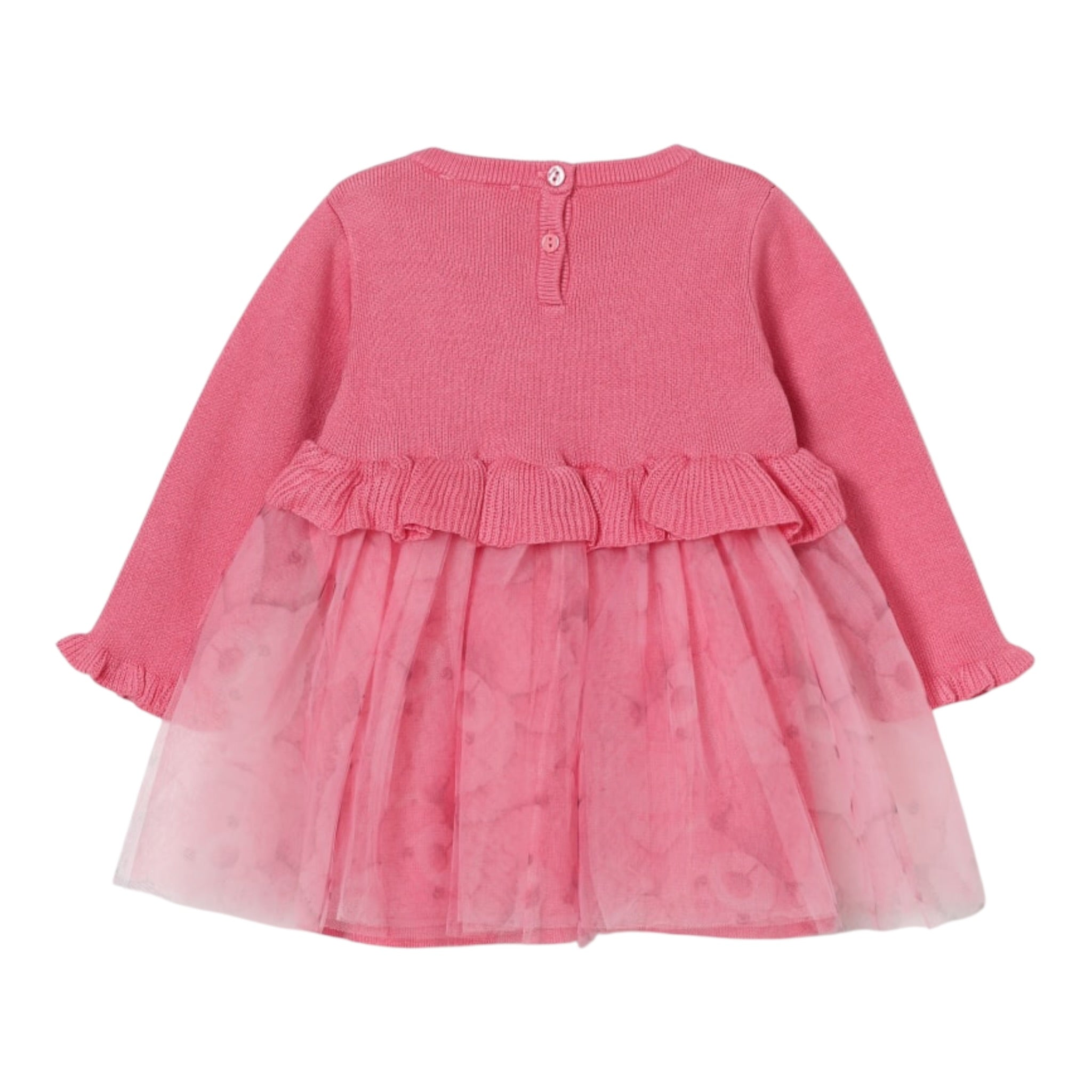 Liu Jo Abito Manica Lunga tinta unita con Tulle Rosa per Neonata HF5059 ROSA LIU JO 