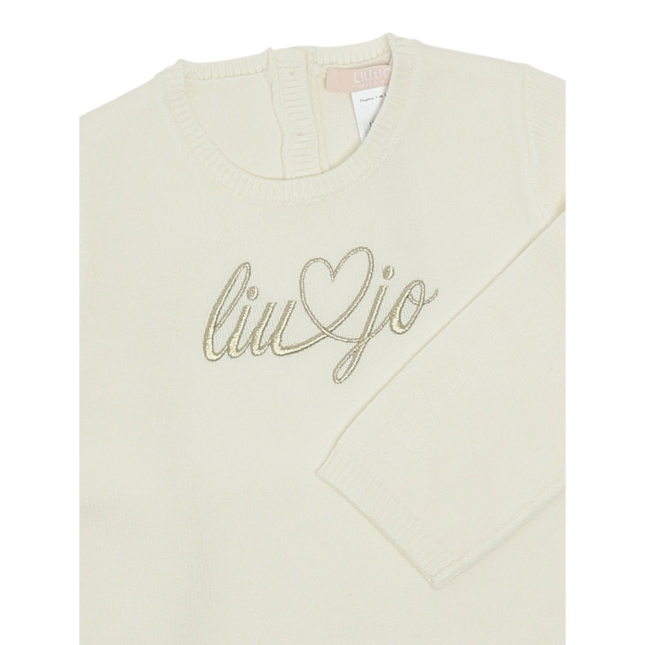 Liu Jo Maglia Girocollo tinta unita con Ricamo Logo Panna per Neonata HF5072XXXX PANNA LIU JO 