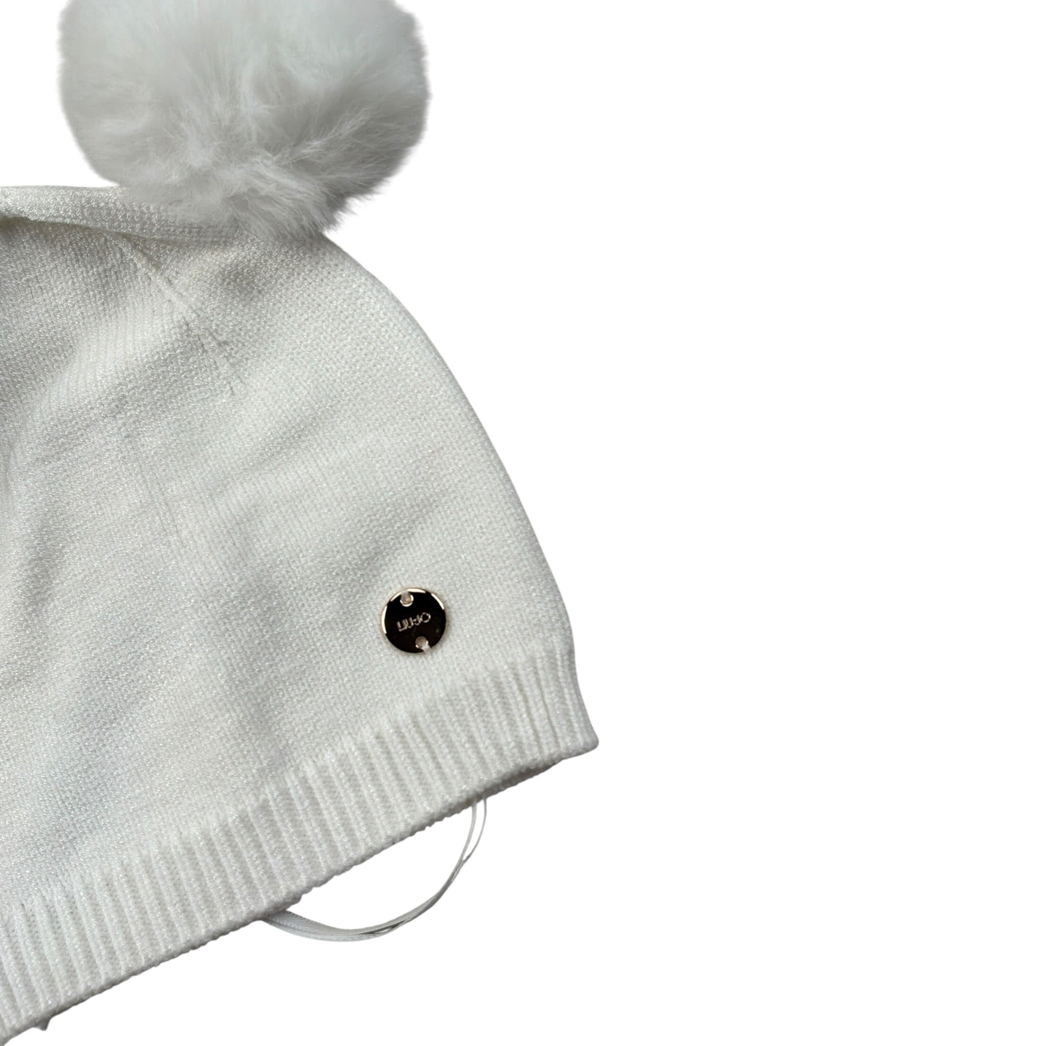 Liu Jo Cappello tinta unita con Pon Pon Bianco per Neonata HF5074 BIANCO LIU JO 