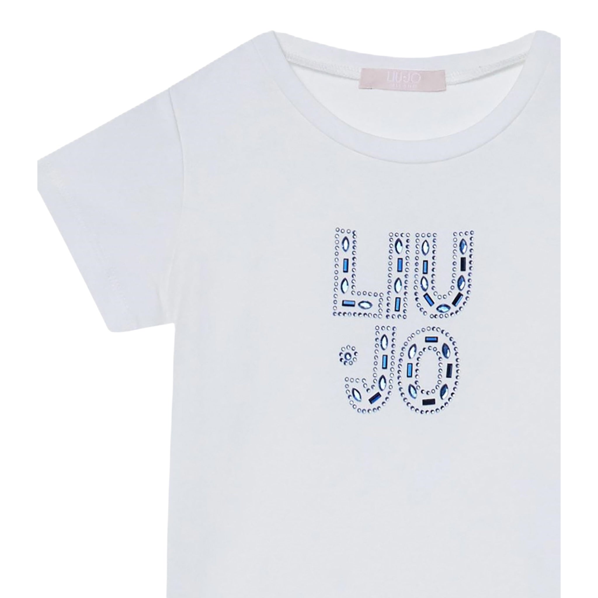 Liu Jo T-Shirt tinta unita con Stampa Bianco per Bambina KA5094J BIANCO LIU JO 