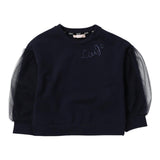 Liu Jo Felpa tinta unita con Maniche In Tulle Blu per Bambina KF3009 BLU LIU JO 