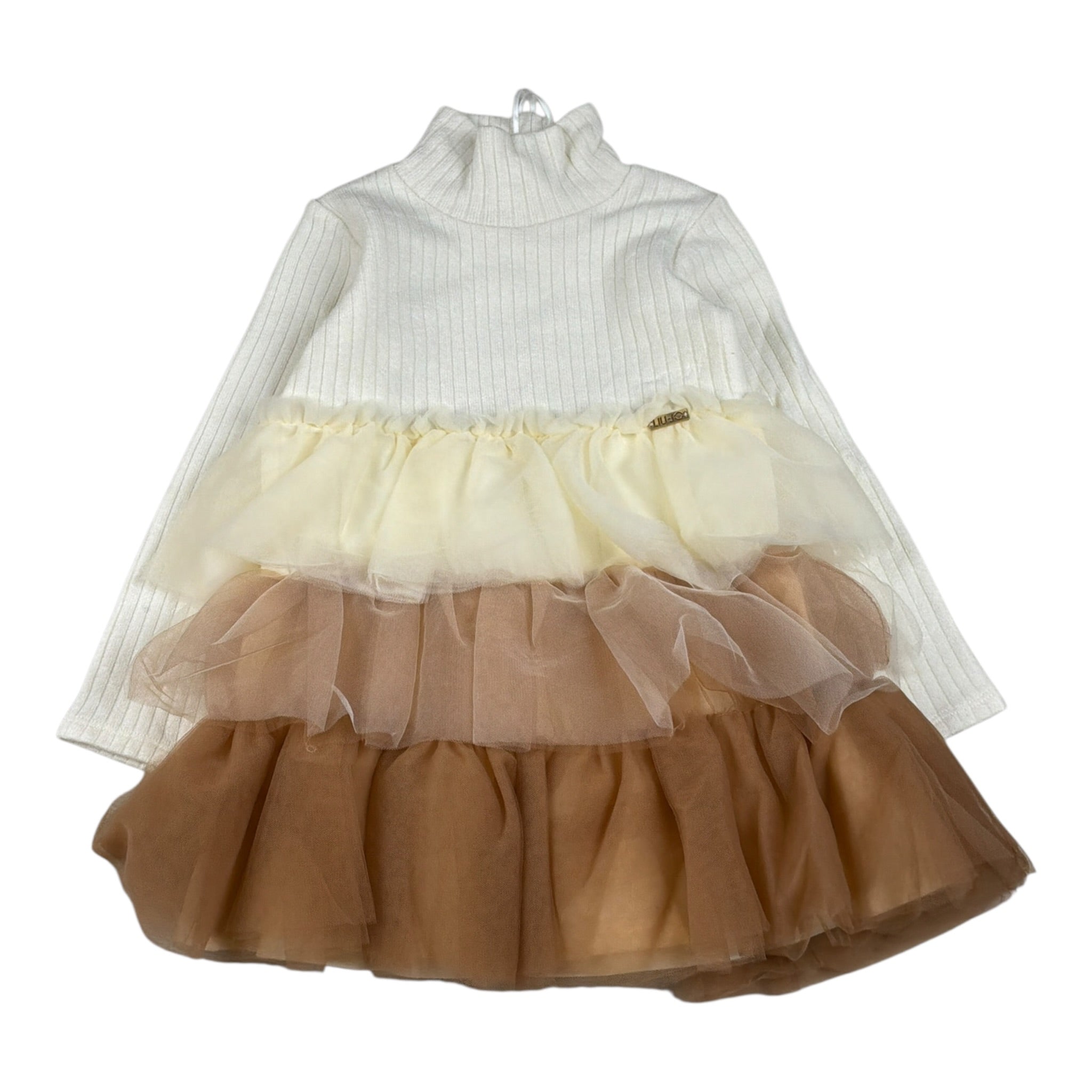 Liu Jo Abito tinta unita con Gonna In Tulle Panna per Bambina KF4045 PANNA LIU JO 