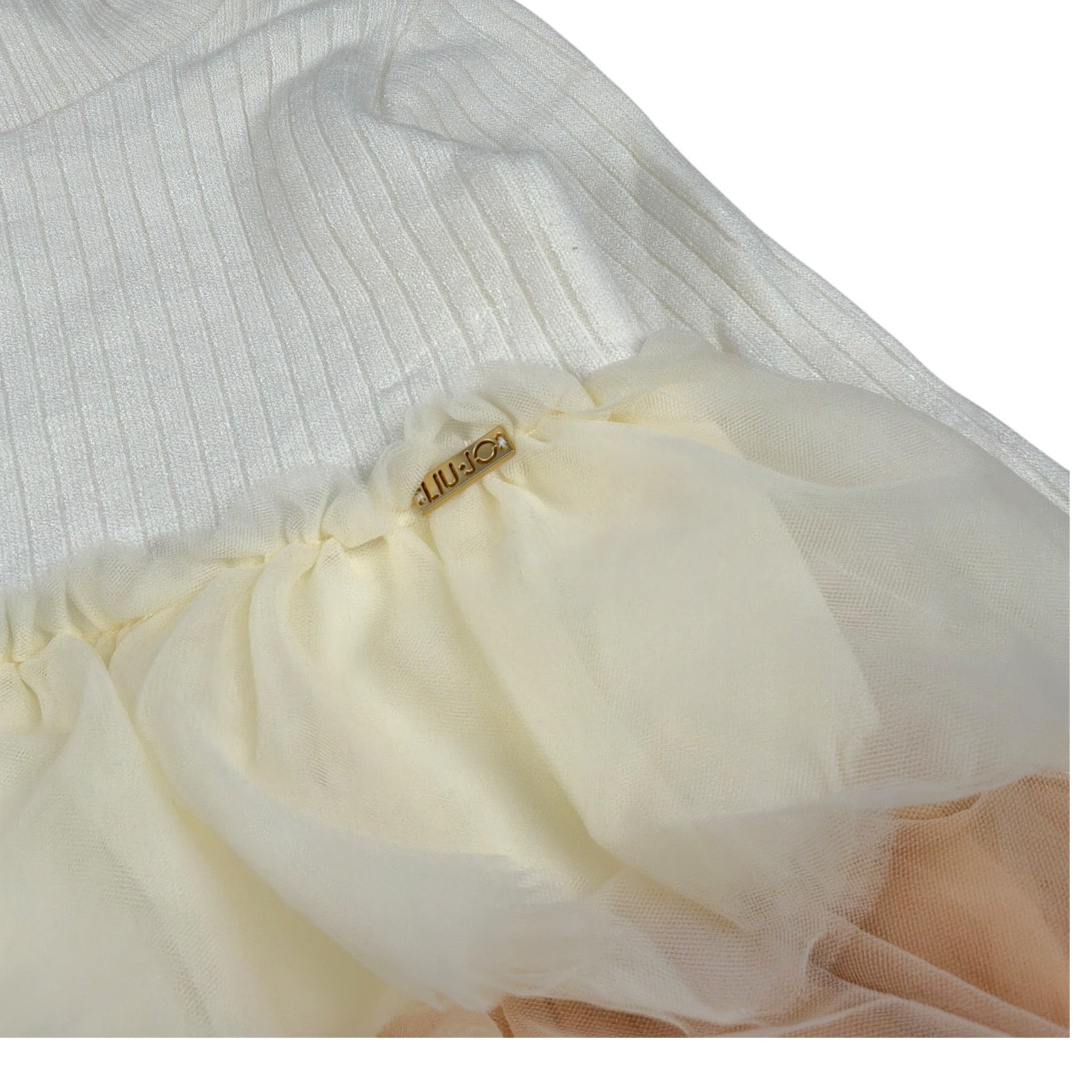 Liu Jo Abito tinta unita con Gonna In Tulle Panna per Bambina KF4045 PANNA LIU JO 