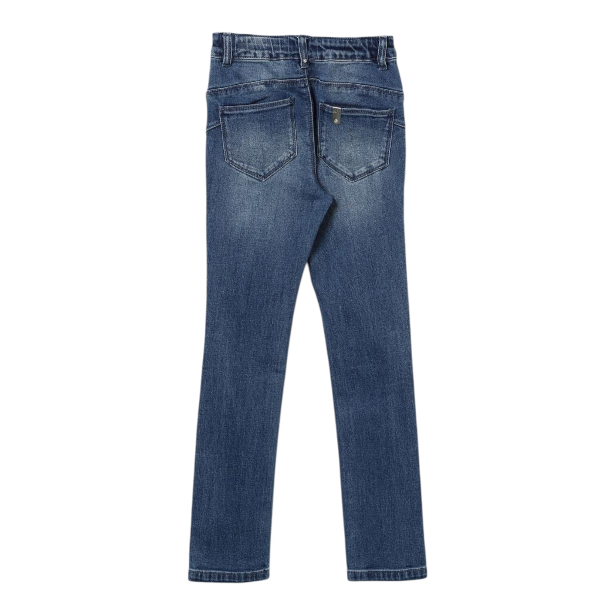 Liu Jo Jeans tinta unitaa con Girovita Regolabile Blu per Bambina KF4078 BLU LIU JO 