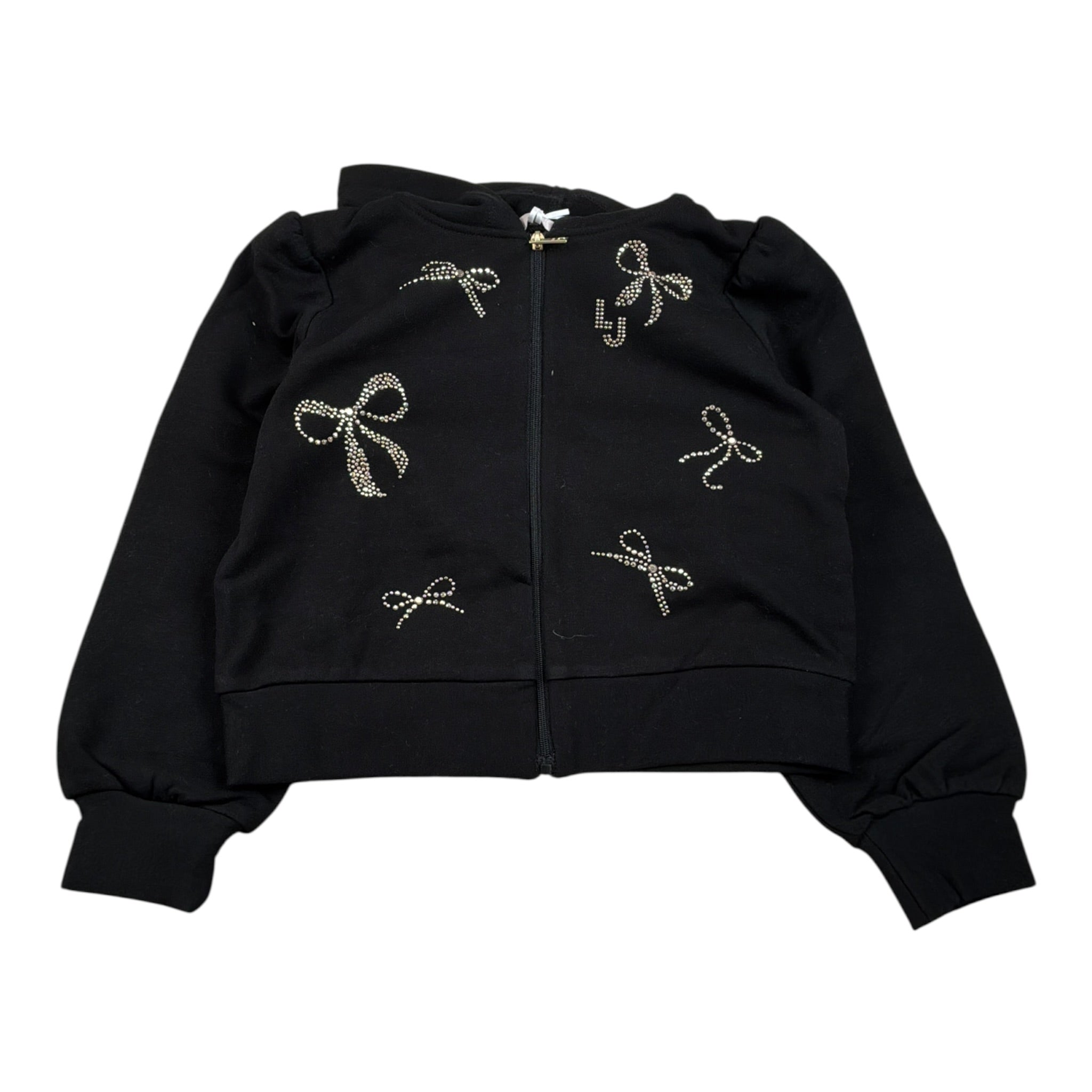 Liu Jo Felpa tinta unita con Cappuccio E Borchie Nero per Bambina KF4109 NERO LIU JO 