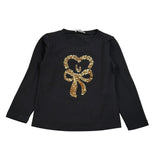 Liu Jo Shirt Collo Alto tinta unita con Paillettes Nero per Bambina KF4118 NERO LIU JO 