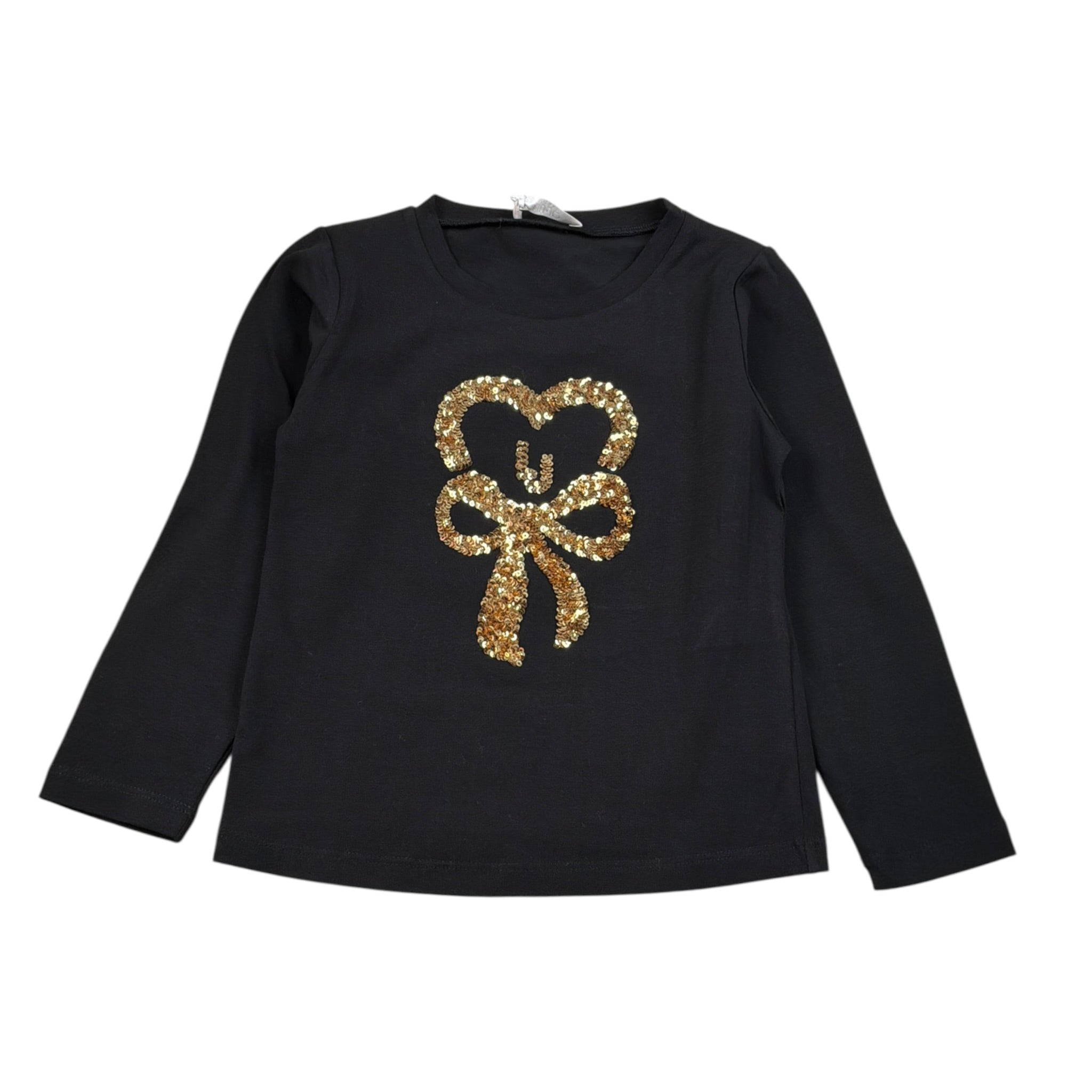 Liu Jo Shirt Collo Alto tinta unita con Paillettes Nero per Neonata KF4118N NERO LIU JO 